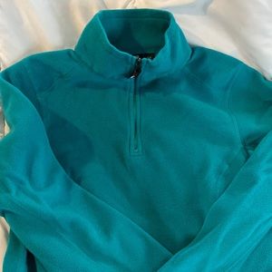 Teal half zip fleece jacket Kirkland polartec Medium